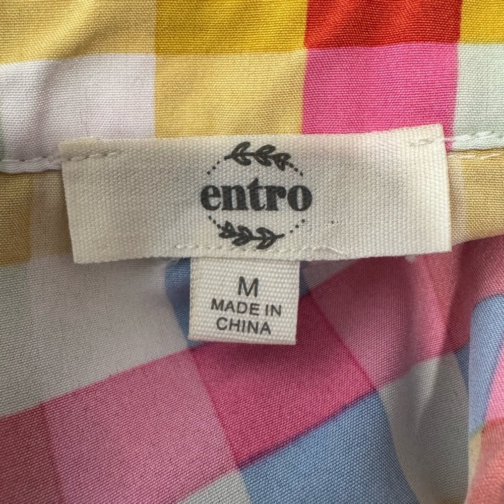 Entro Just A Dream Pink Gingham Midi Dress Size M - Picture 7 of 8
